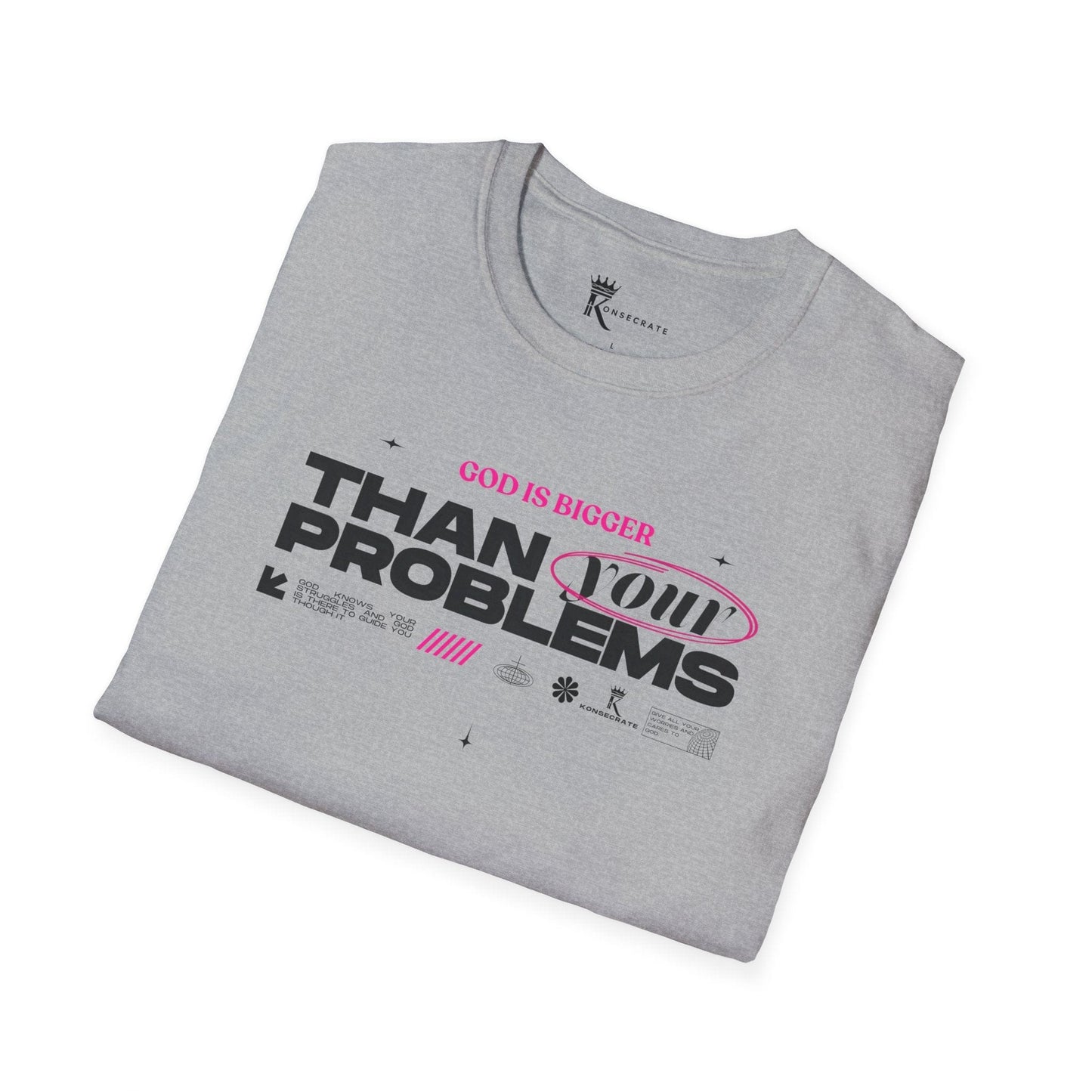 God Is Bigger Pink T-Shirt – Bold Faith Collection