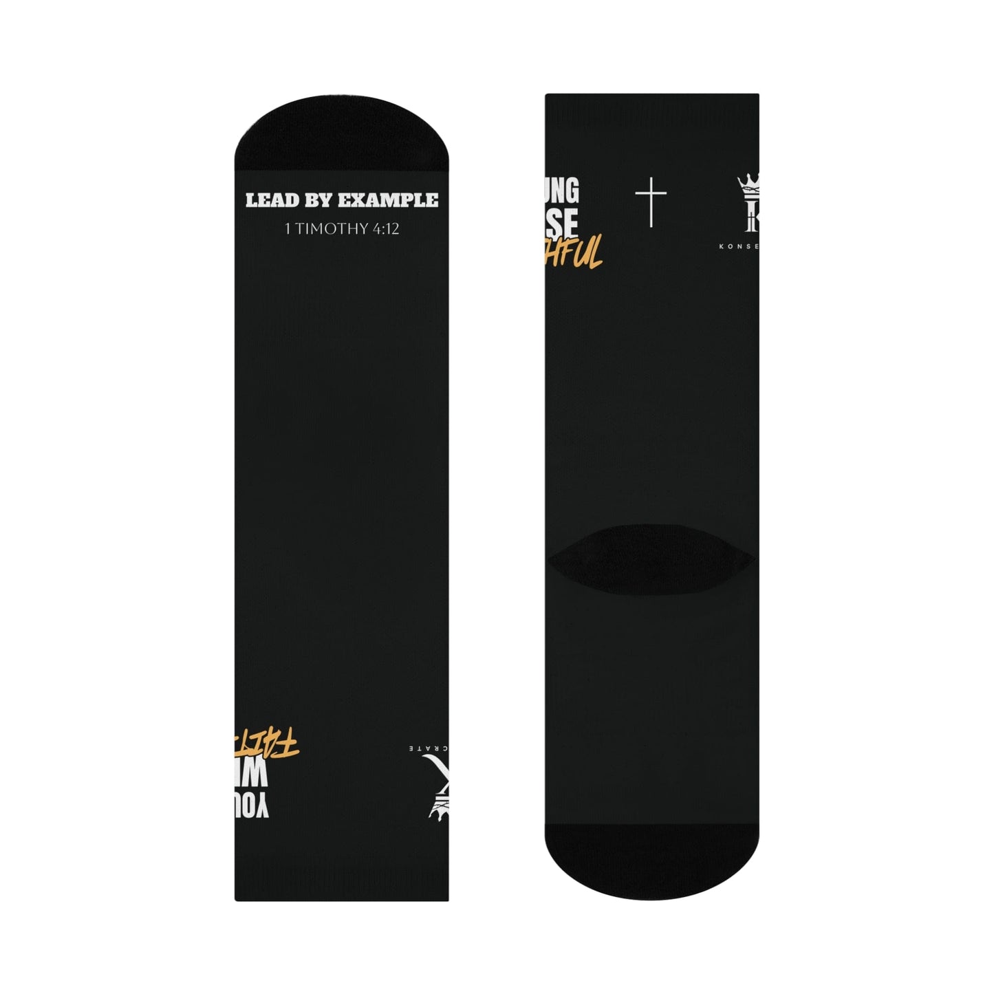 Young, Wise, & Faithful Cushioned Crew Socks Tee – Bold Faith Collection