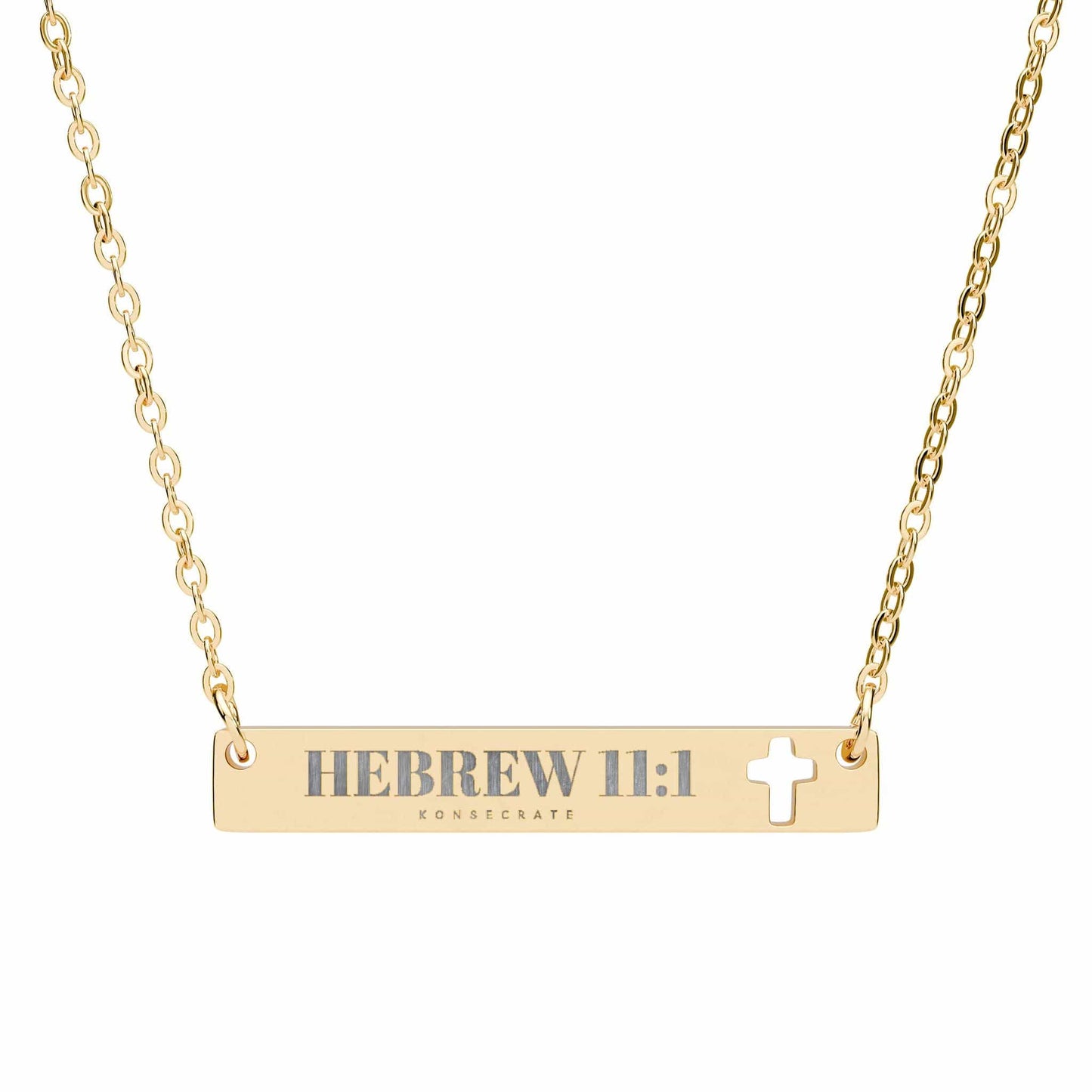Hebrew 11:1 Cross Bar Necklace