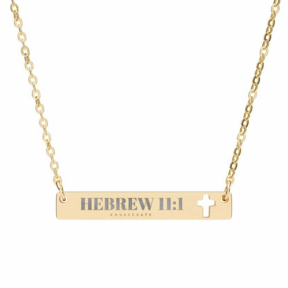 Hebrew 11:1 Cross Bar Necklace