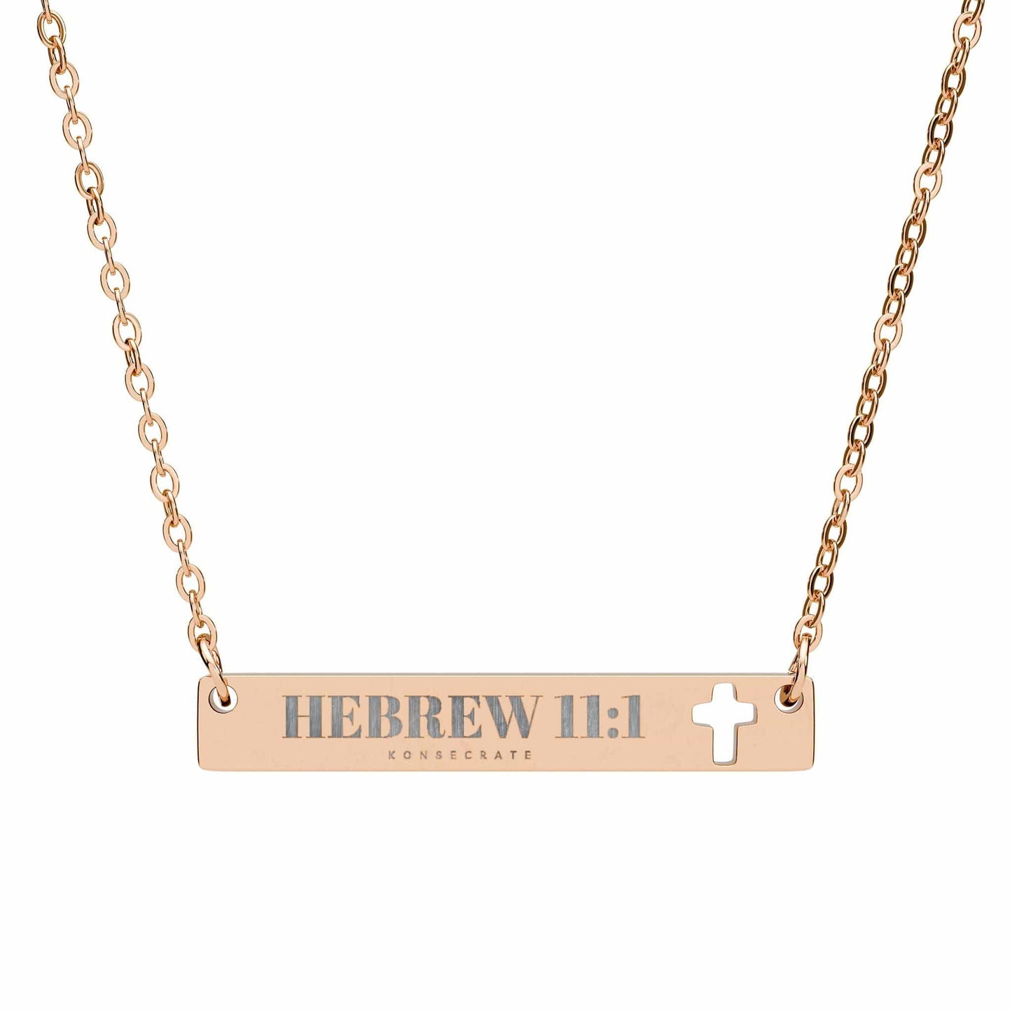 Hebrew 11:1 Cross Bar Necklace