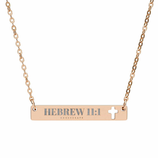 Hebrew 11:1 Cross Bar Necklace