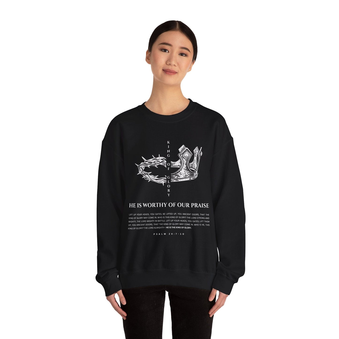 He Is Worthy of Our Praise Crewneck - Bold Faith Collection