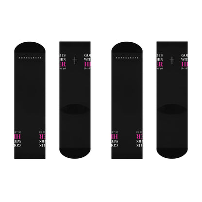 'God is Within Her' Cushioned Crew Socks