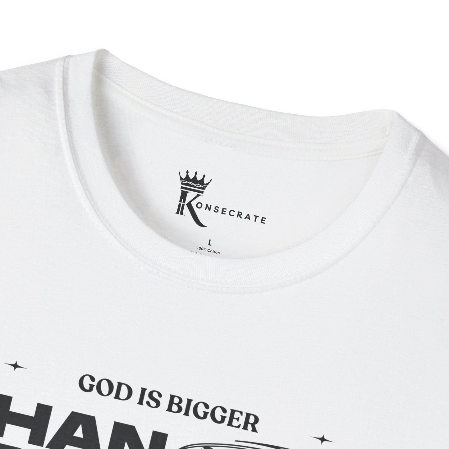 God Is Bigger Black T-Shirt  – Bold Faith Collection