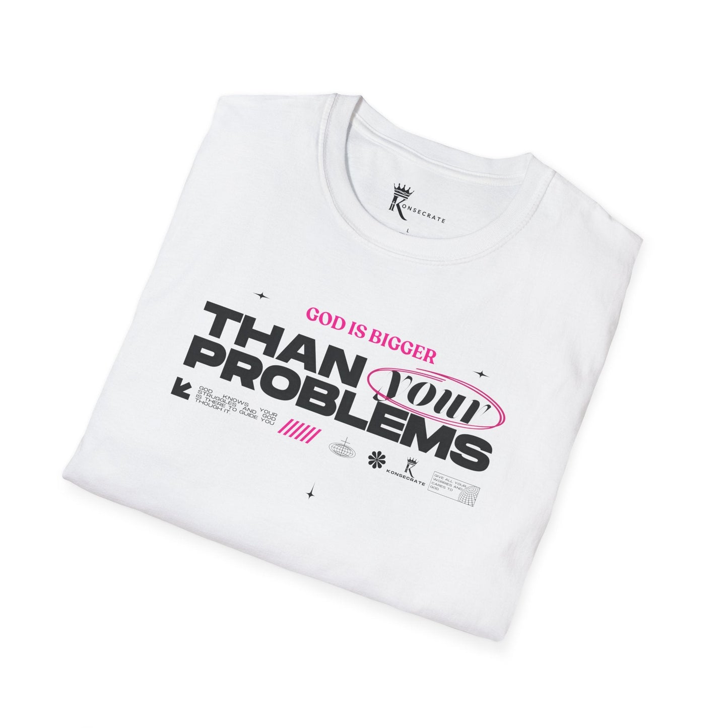 God Is Bigger Pink T-Shirt – Bold Faith Collection