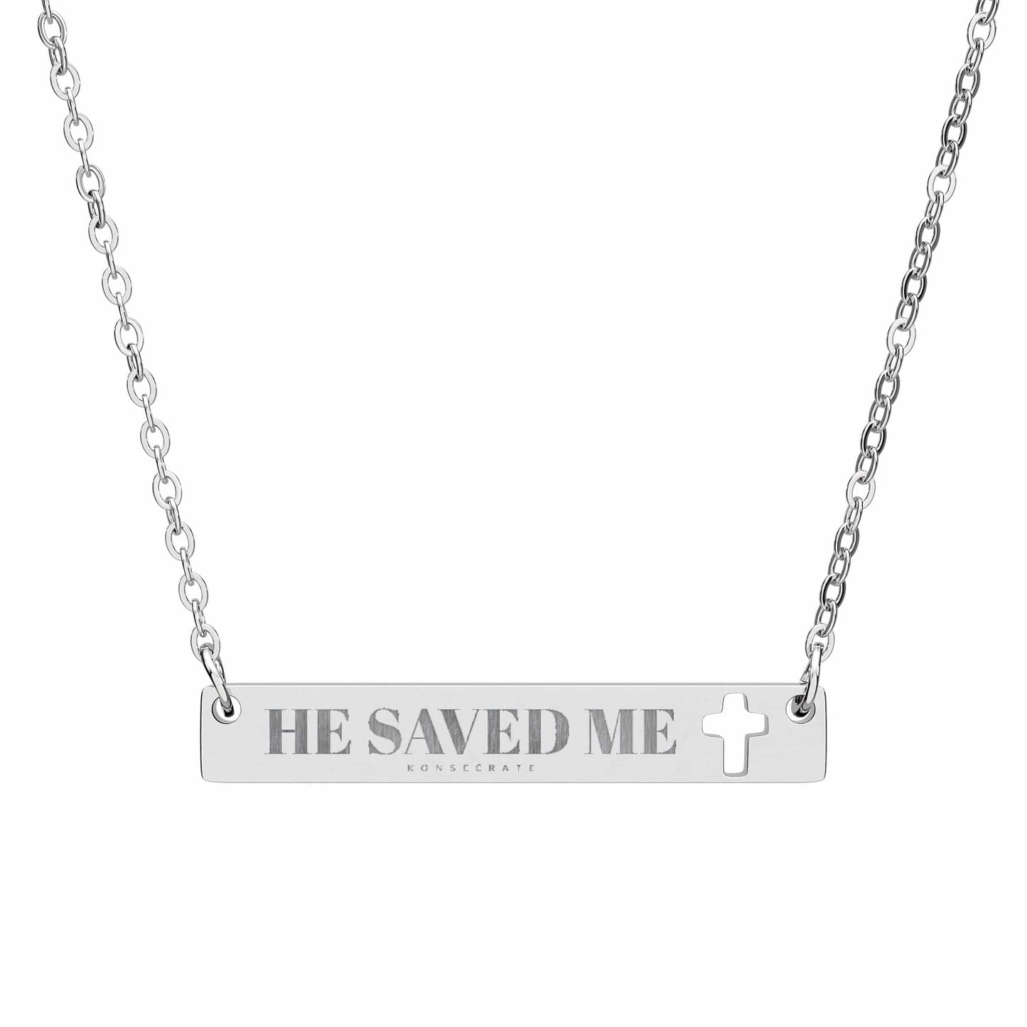He Saved Me Cross Bar Necklace Jewelry – Bold Faith Collection
