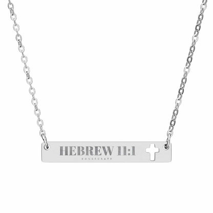 Hebrew 11:1 Cross Bar Necklace