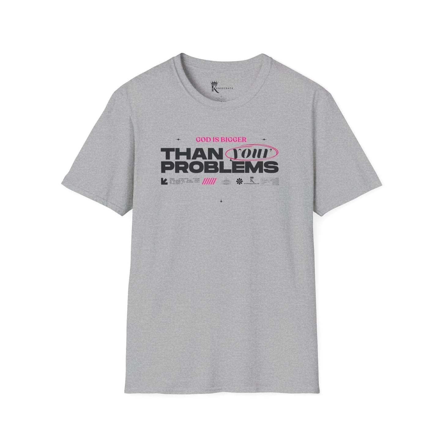 God Is Bigger Pink T-Shirt – Bold Faith Collection