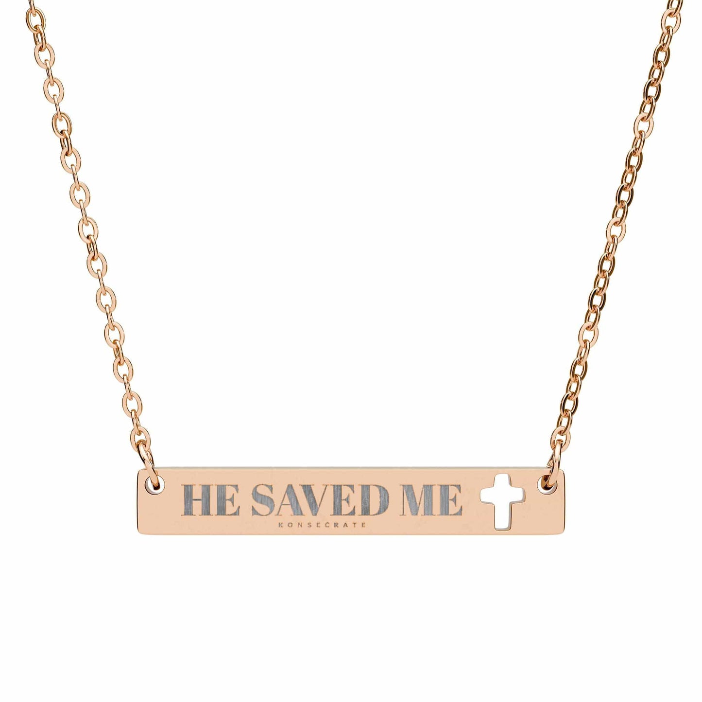 He Saved Me Cross Bar Necklace Jewelry – Bold Faith Collection