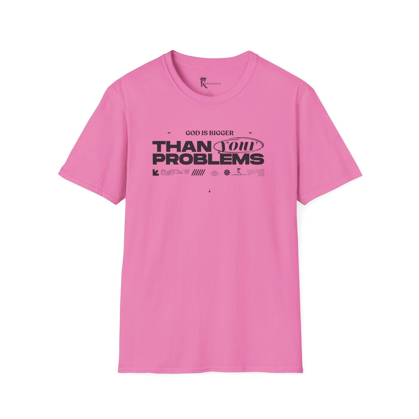 God Is Bigger Pink T-Shirt – Bold Faith Collection