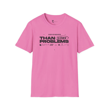 God Is Bigger Pink T-Shirt – Bold Faith Collection