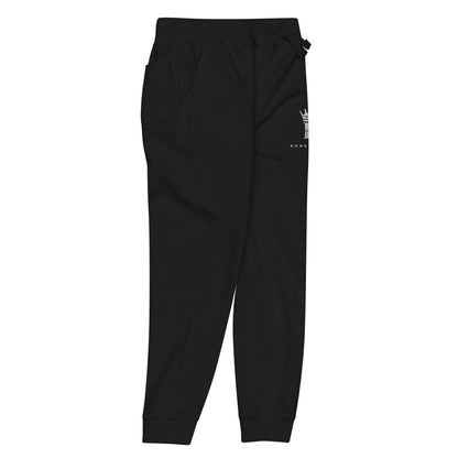 right view of black Joggers with Konsecrate Signature logo on upper left leg