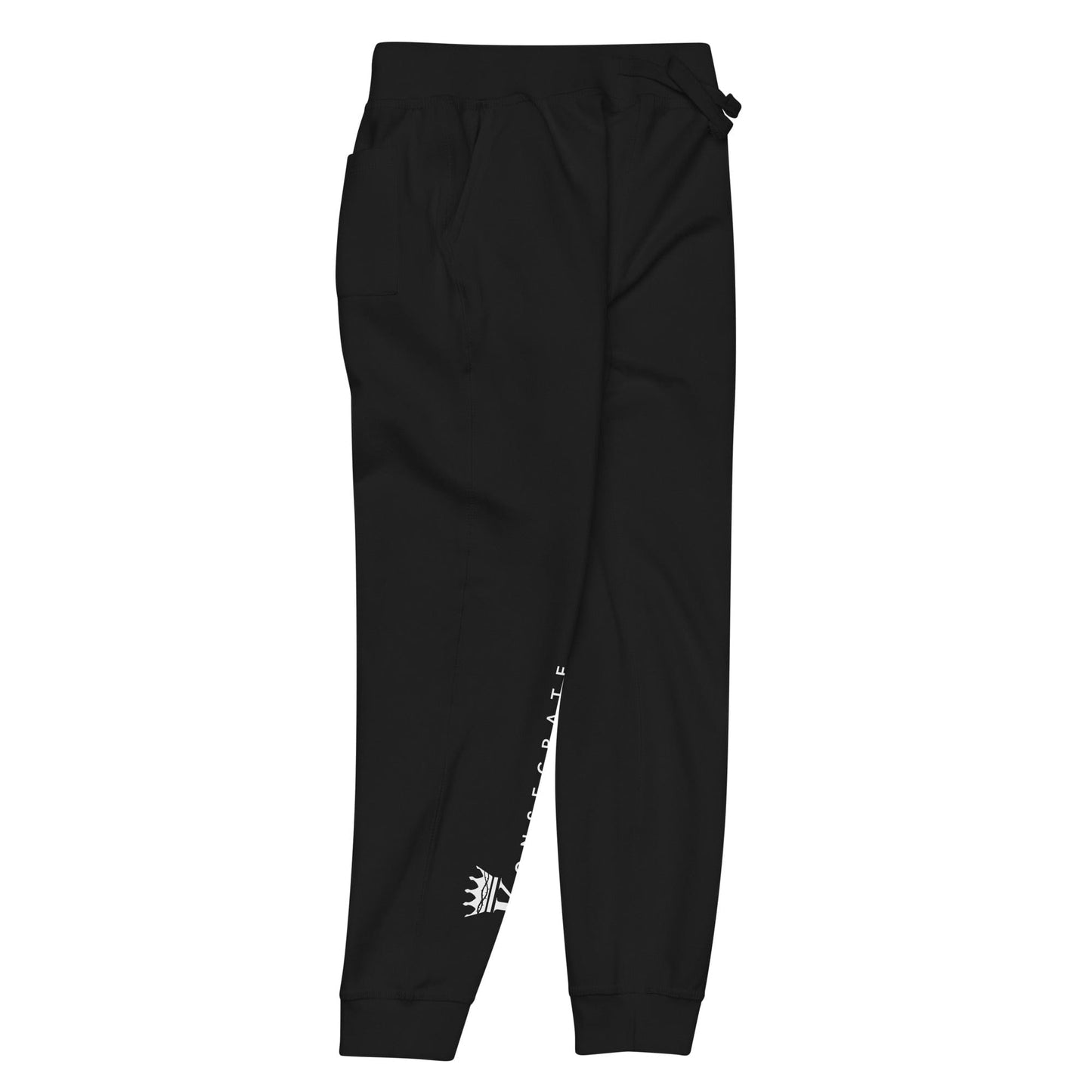 Right leg side view of Black Konsecrate Signature Jogger sweatpants