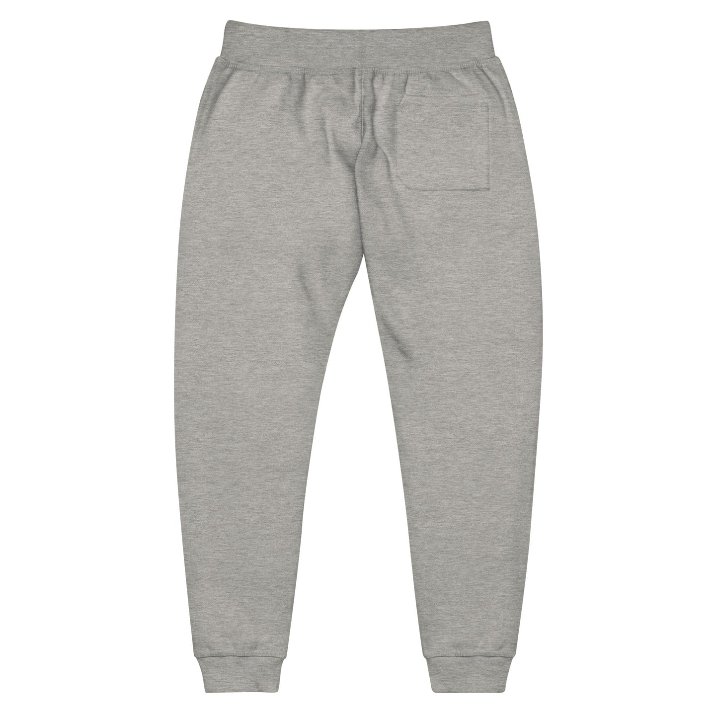 back view of carbon grey Joggers with black Konsecrate Signature logo on left leg