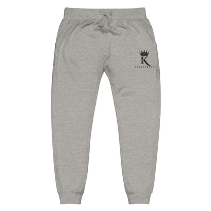 front view of carbon grey Joggers with black Konsecrate Signature logo