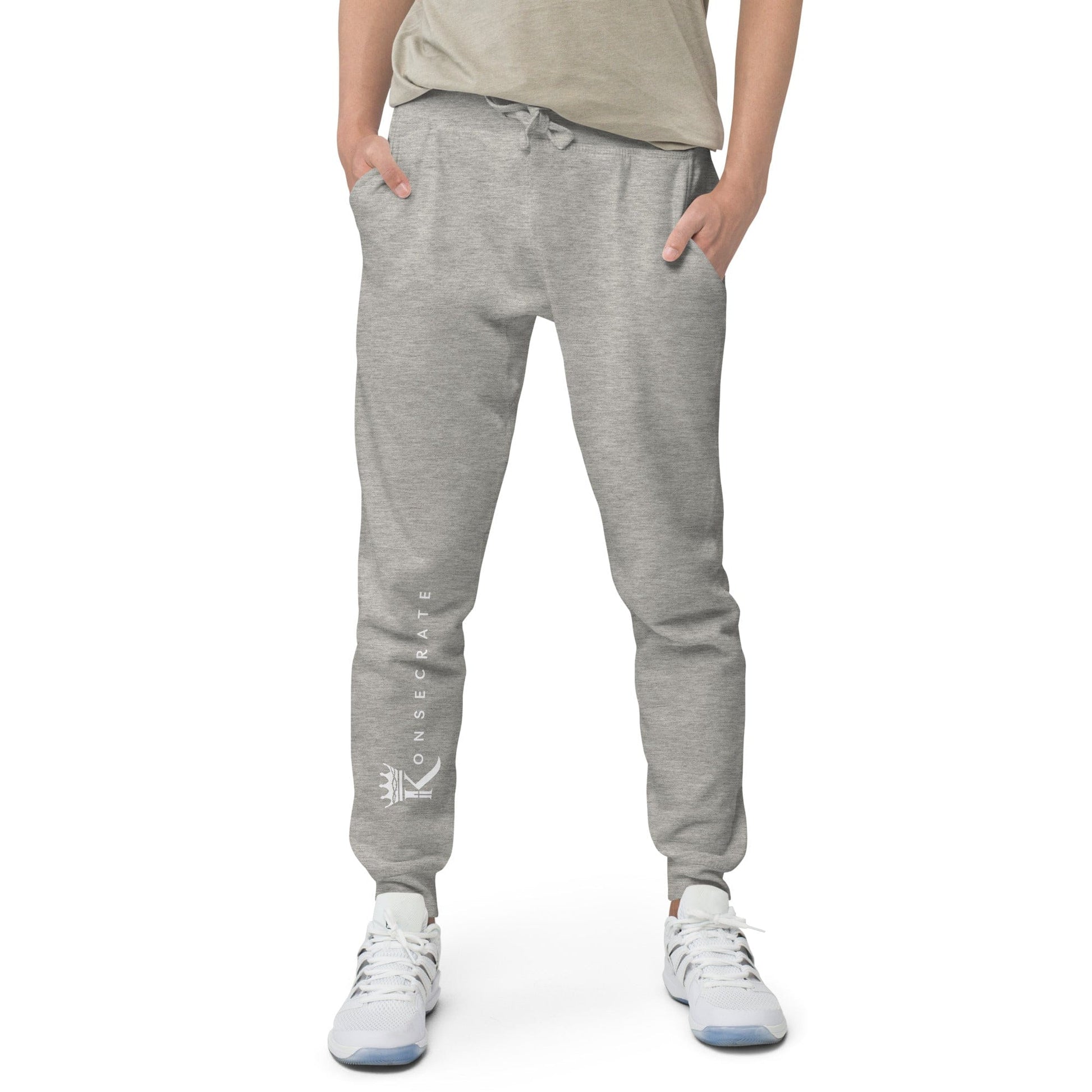front view close-up of man wearing carbon grey Konsecrate Signature Jogger 