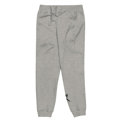 left view of carbon grey Joggers with black Konsecrate Signature logo on left leg