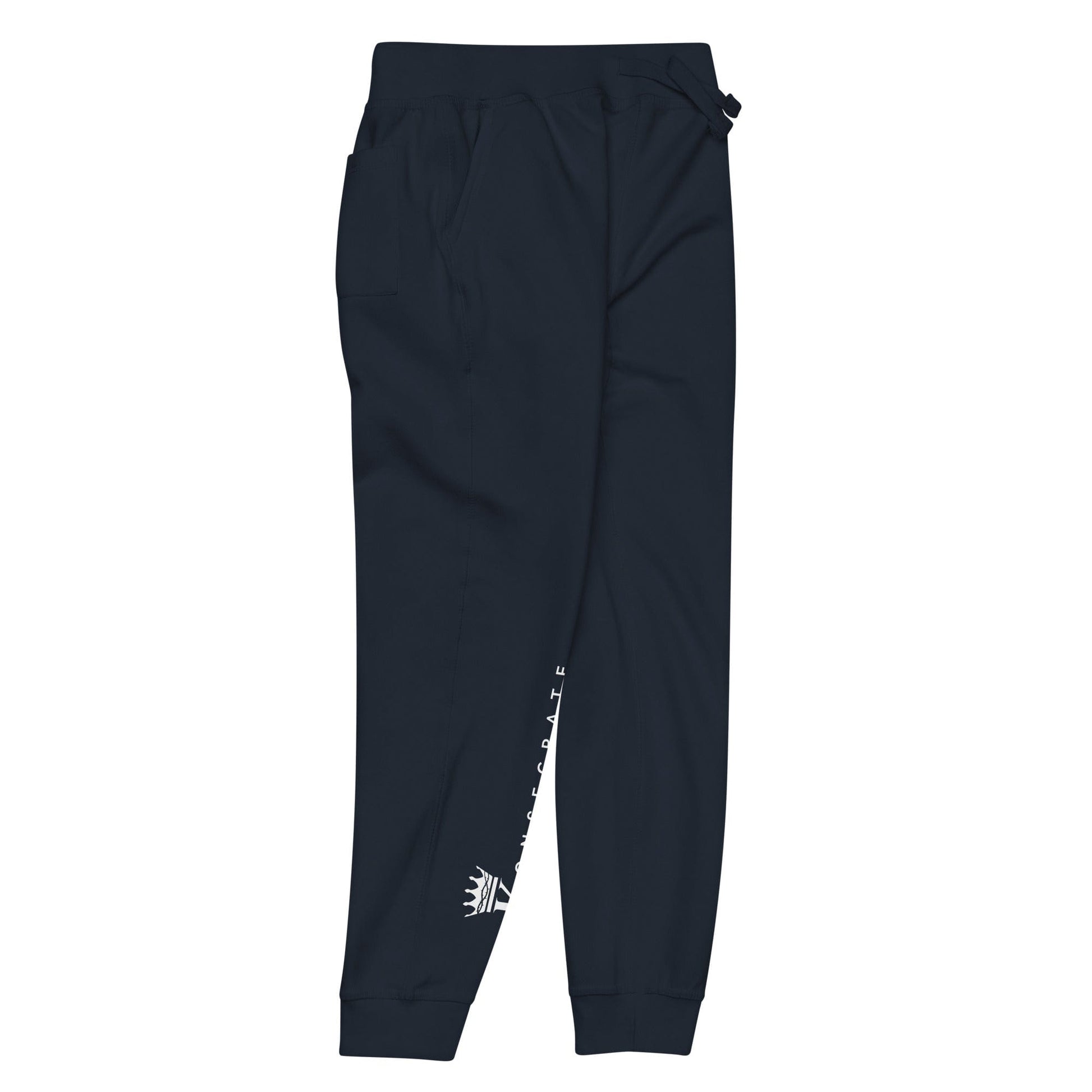 Right leg side view of Navy Blazer Konsecrate Signature Jogger 