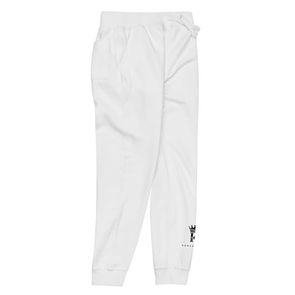 right view of dusty rose Joggers with black Konsecrate Signature logo on left leg